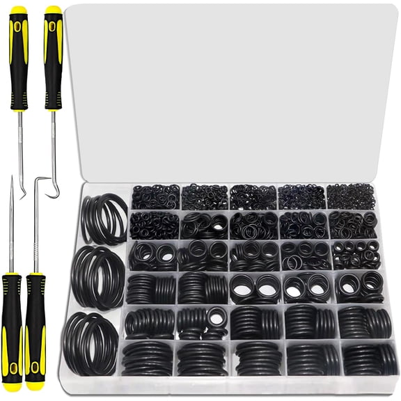 32 Size 1540 Pcs O Rings Assortment Kit Metric Nitrile Rubber Oring Set with 4 Pick for Automotive Faucet Pressure Washer Plumbing Air or Gas Repair OD 4mm-50mm