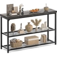 thumbnail image 1 of 32" Small Console Table with Storage, Narrow Entryway Table, Sofa Table for Living Room, Sturdy 3-Tier Console Tables for Living Room, Hallway, Foyer & Bedroom, Rustic Brown, 1 of 8