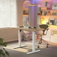 thumbnail image 1 of 32" Small Electric Standing Desk Adjustable Height, 4 Memory Height Settings, Sit Stand Up Desk for Home Office & Computer Workstation, Black and Gold Frame, 1 of 10
