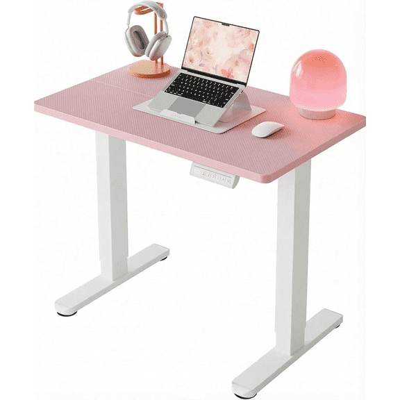 32" Small Electric Standing Desk Adjustable Height, 4 Memory Height Settings, Sit Stand Up Desk for Home Office & Computer Workstation