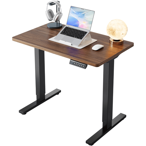 32" Small Electric Standing Desk Adjustable Height, 4 Memory Height Settings, Sit Stand Up Desk for Home Office & Computer Workstation