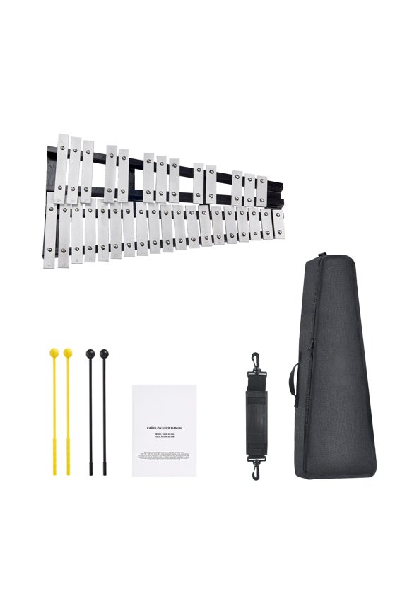 32-Sound carillon xylophone set with mallets, drumsticks and carrying case, percussion instruments