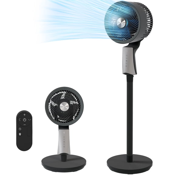 32-Speed Pedestal Fan,60° Oscillating Floor Fan with Remote Control, 12H Timer, LED Light, Powerful Quiet Cooling for Home and Office