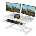 thumbnail image 1 of 32" Stand Up Desk Converter, Height Adjustable Laptop Sit Stand Desk Riser Laptop Workstation for Table Tops and Home Office with Keyboard Tray, White, 1 of 8