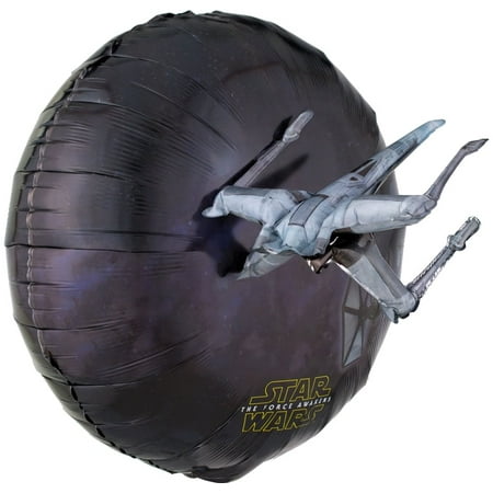 32" Star Wars Force Awakens 3-D Effect Two Sided Design Death Star Foil Balloon