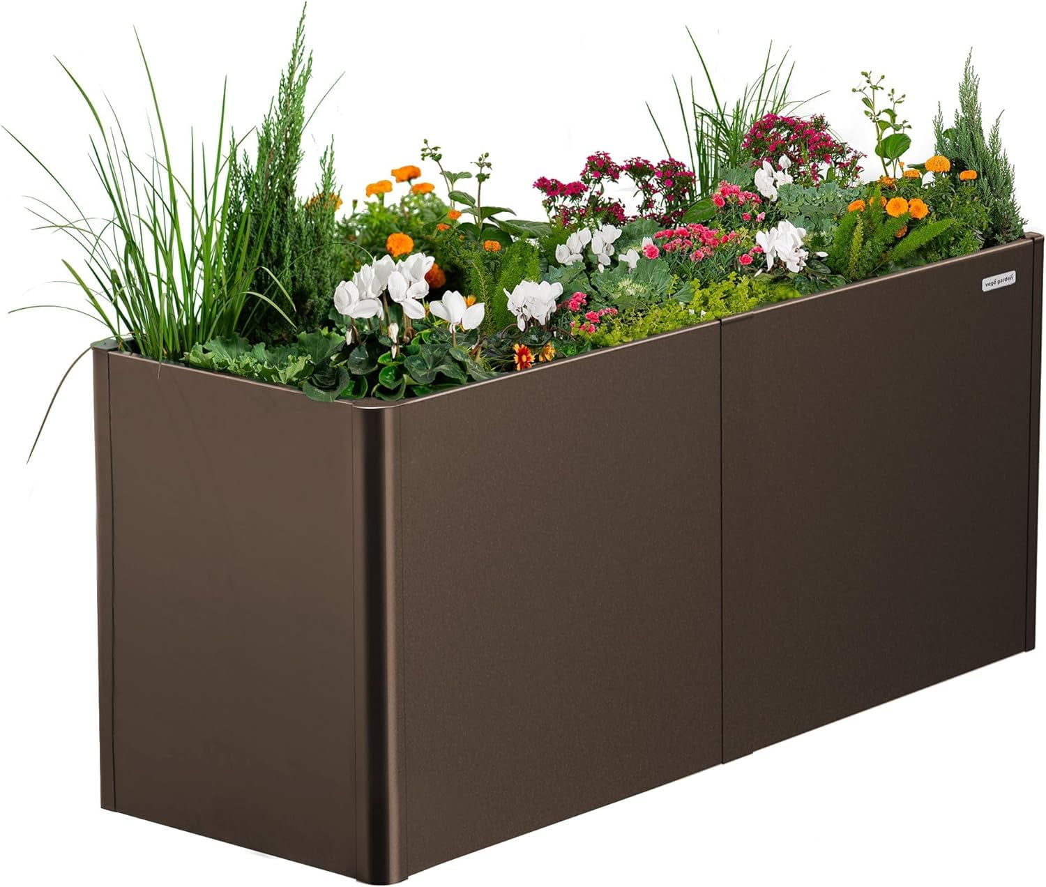 Umber Brown Extra Tall Modern Metal Outdoor Planter Box 27"x83"x32"