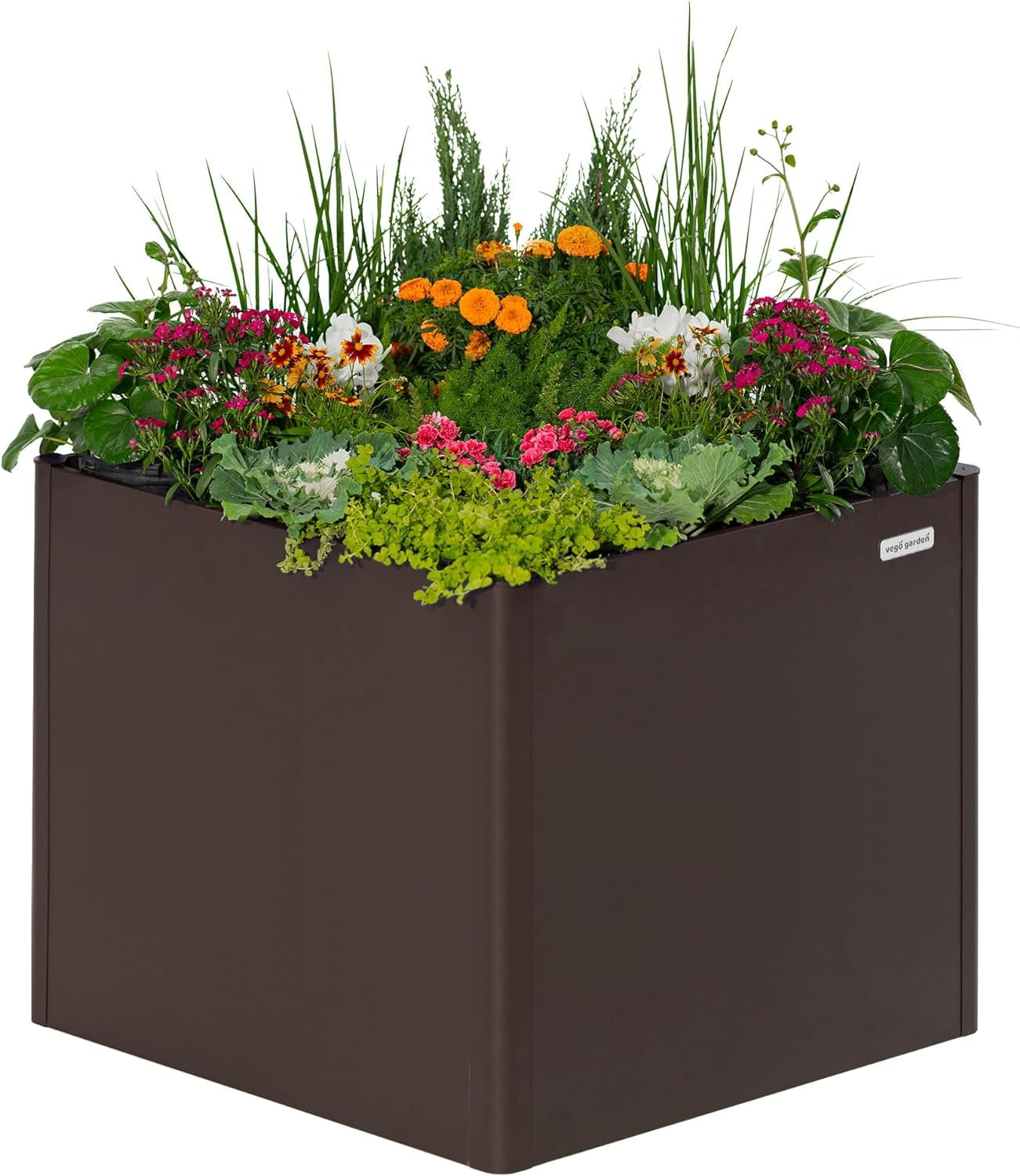 Umber Brown 32" Tall Modern Metal Outdoor Planter Box