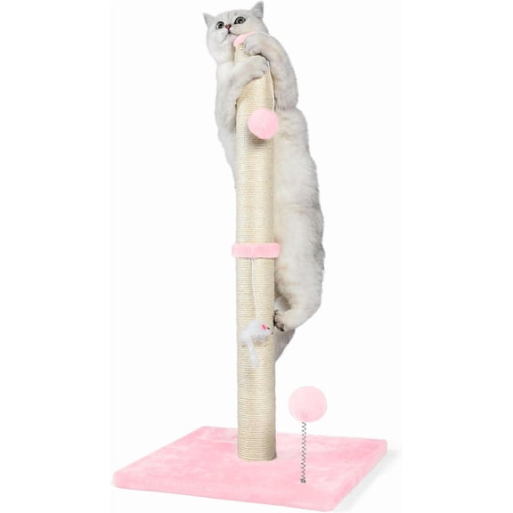 32" Tall Sisal Cat Scratching Posts Tree for Indoor Cats Adults, Pink
