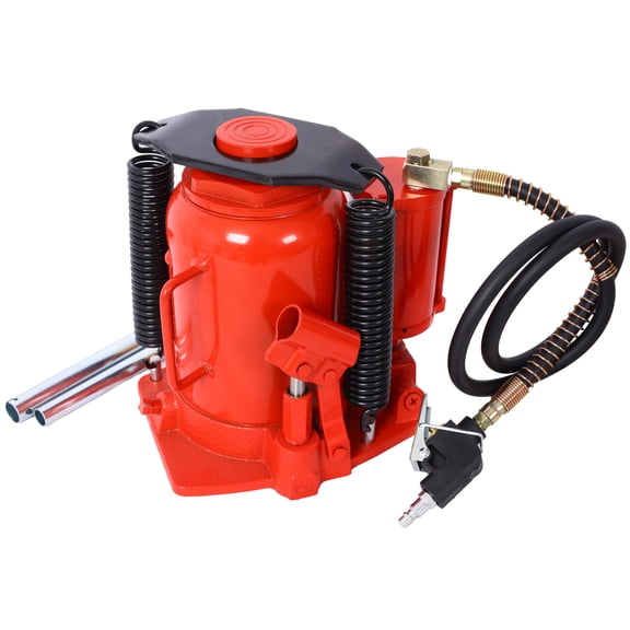 32 Ton Air Hydraulic Bottle Jack for Truck and Auto Repair, All Welded Steel Lifting Range 10-16.3 Inch Red