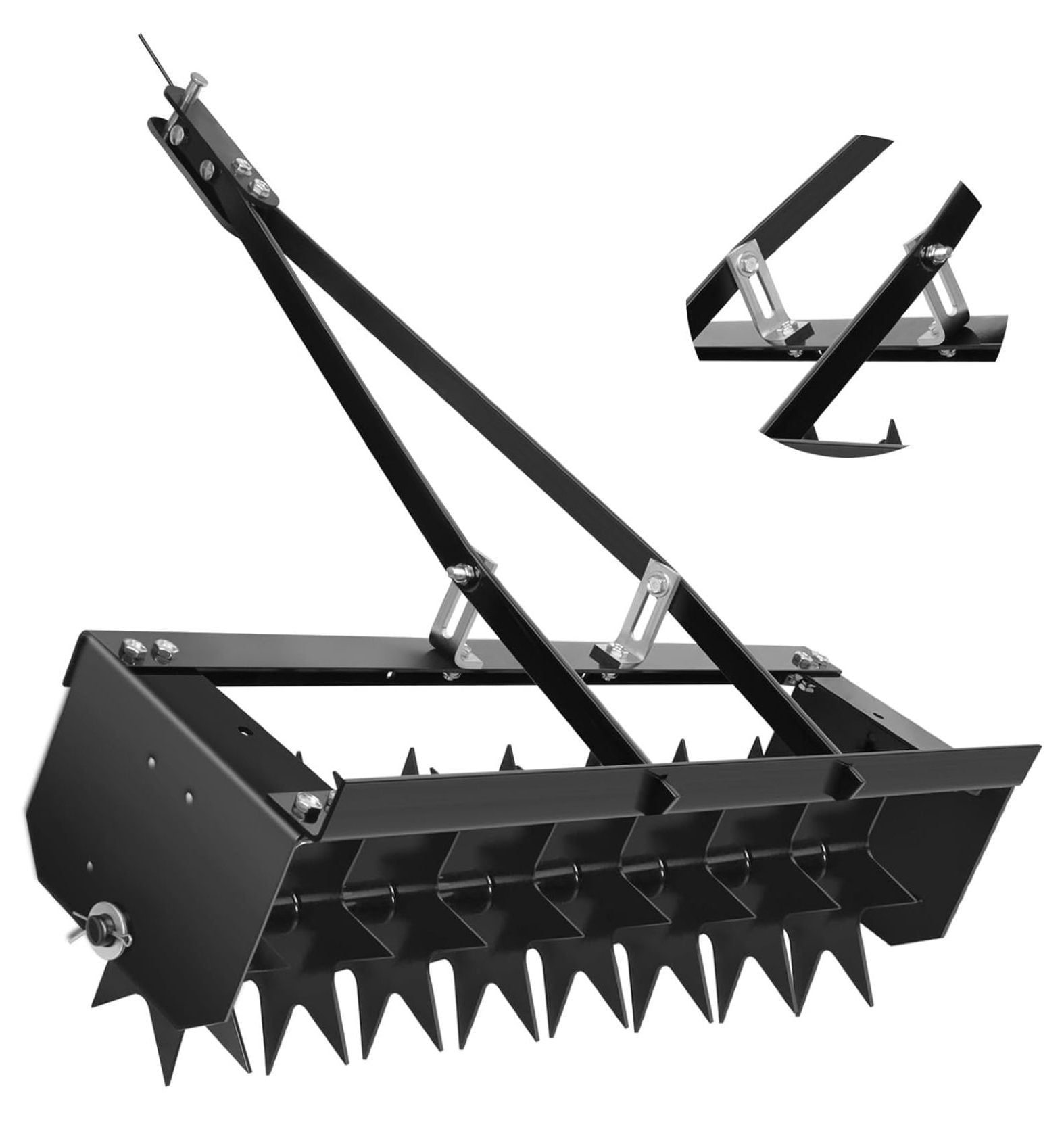 32"" Tow Behind Spike Aerator, Tractor Lawn Aerator with 8 Steel Spike