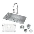 thumbnail image 1 of 32" Undermount Kitchen Sink and Pull-down Faucet Combo with Drain Assembly with Strainer, Protective Bottom Grid, All in One (32" x 18" x 9"), 1 of 6