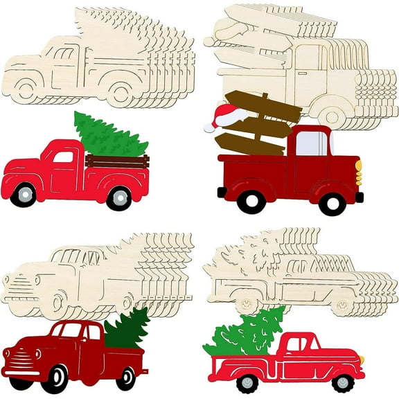 32 Unfinished Thanksgiving Wooden Cutout Pumpkin Truck Decorations for Thanksgiving Fall Party