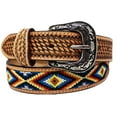thumbnail image 1 of 32  Unisex 1.5" Western Basketweave Tooled Full-Grain Leather Belt 26RT61, 1 of 2