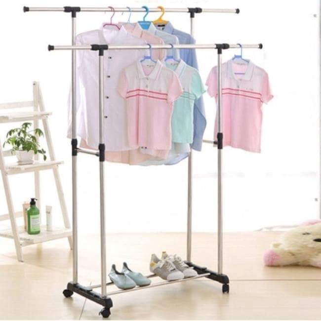 Stretch And Set Rack 32'' Vertically & Horizontally-stretching Stand Clothes Rack(Single ...