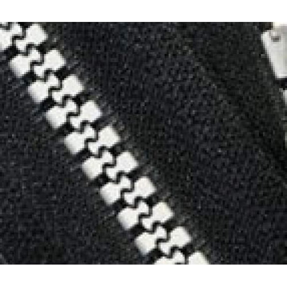 32" Vislon Zipper Black with Pewter Teeth ~ YKK #5 Molded Plastic Separating - Black (1 Zipper/ Pack)