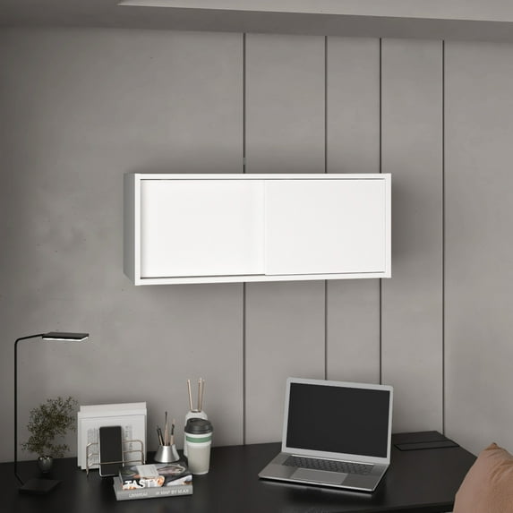 32"W Particle Board Cabinet - Ample Space for Files - Living Room Storage - Easy Assembly