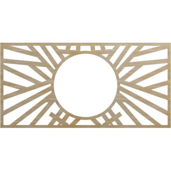 32"W x 16"H x 11 7/8"ID x 1/4"T Hoover Wood Fretwork Pierced Ceiling Medallion, Hickory