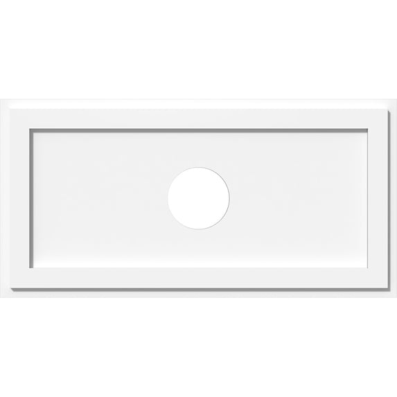 32"W x 16"H x 5"ID x 11"C x 1"P Rectangle Architectural Grade PVC Contemporary Ceiling Medallion