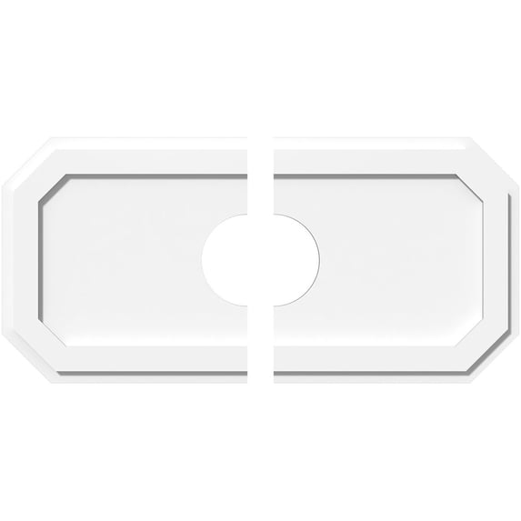 32"W x 16"H x 6"ID x 11"C x 1"P Emerald Architectural Grade PVC Contemporary Ceiling Medallion, Two Piece