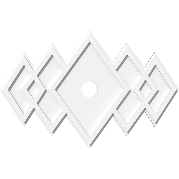 32"W x 21 3/8"H x 3"ID x 10"C x 1"P Zoe Architectural Grade PVC Contemporary Ceiling Medallion