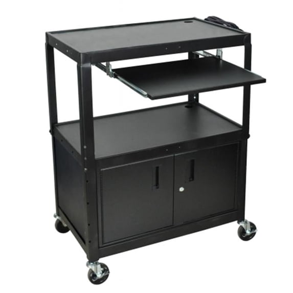 32''W x 24''-42''H x 20''D Black Extra Large Cart with Keyboard