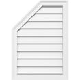 thumbnail image 1 of 32"W x 40"H Half Octagon Top Left Surface Mount PVC Gable Vent: Non-Functional, w/ 2"W x 1-1/2"P Brickmould Frame, 1 of 13
