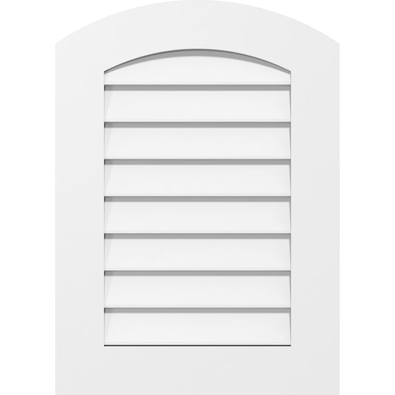 32"W x 42"H Arch Top Surface Mount PVC Gable Vent: Non-Functional, w/ 3-1/2"W x 1"P Standard Frame
