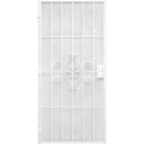Precision Screen and Security 32 Inch White Security Door - Steel, Hinged - 32" White