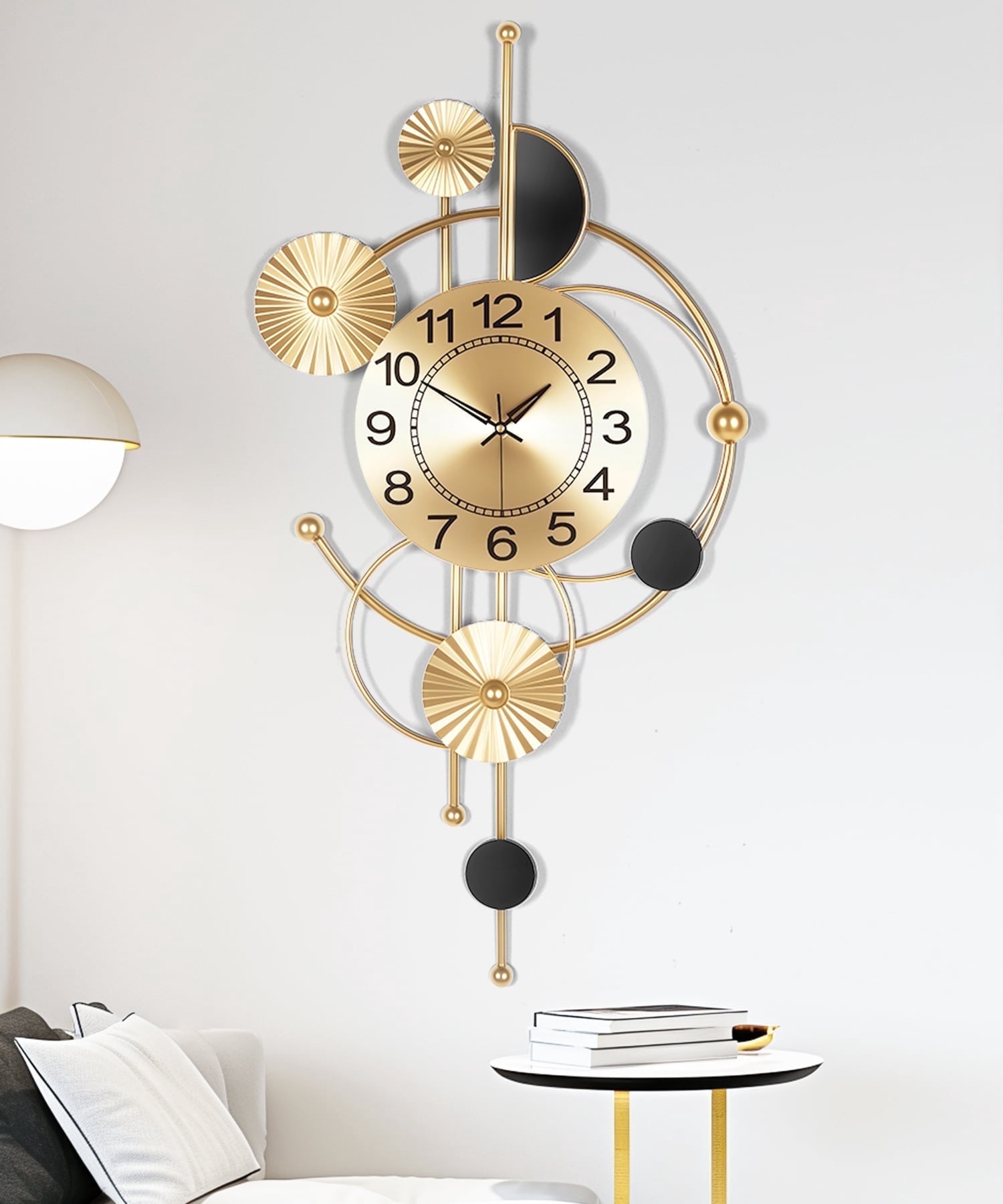 Wall Clock,Large Wall Clock,Wall Clocks for Living Room Decor Modern Silent Non-Ticking Metal Wall Art, Clock for Living Room, Kitchen, Bedroom, or Office Wall Decor (32")