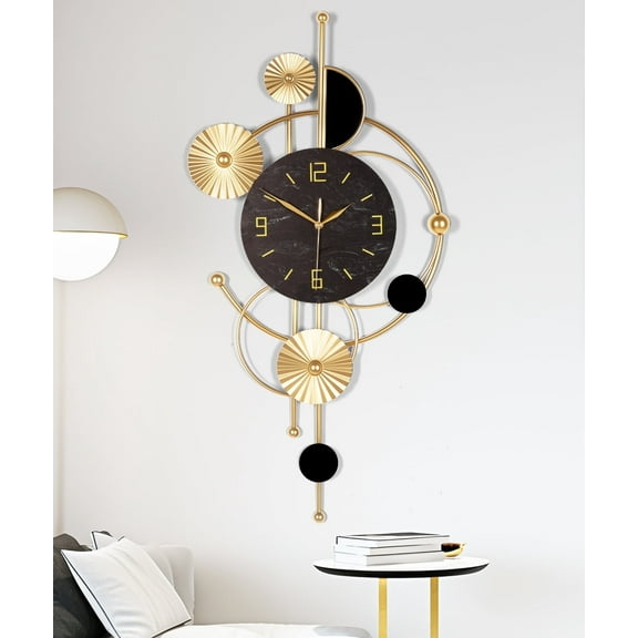 Wall Clock,Large Wall Clock,Wall Clocks for Living Room Decor Modern Silent Non-Ticking Metal Wall Art, Clock for Living Room, Kitchen, Bedroom, or Office Wall Decor (32")