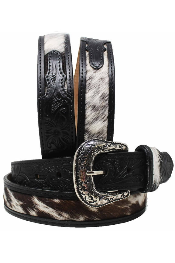 32   Western 1-1/2" Wide Antique Floral Tooled Full-Grain Leather Belt 26RS12BK