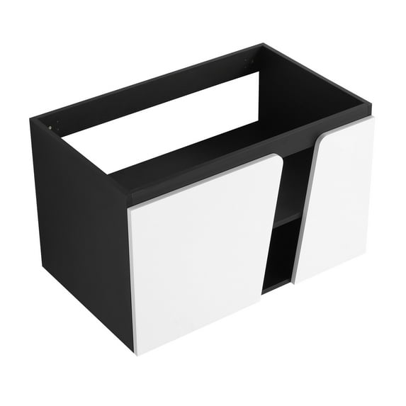 32' White+Black Modern Vanity - Soft-Close Functionality - Bathroom Refresh - Enjoyable Storage