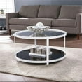 32 White Glass And Metal Two Tier Round Coffee Table - Walmart.com