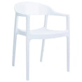 thumbnail image 1 of Luxury Commercial Living 32" White Stackable Outdoor Patio Dining Arm Chair, 1 of 8
