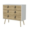 thumbnail image 1 of 32" White and Natural Three Drawer Dresser, 1 of 4