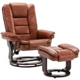 thumbnail image 1 of 32'' Wide Manual Swivel Standard Recliner with Ottoman,Faux Leather,Brown, 1 of 10