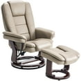 thumbnail image 1 of 32'' Wide Manual Swivel Standard Recliner with Ottoman,Faux Leather,Taupe, 1 of 12