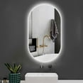 thumbnail image 1 of 32"X 20" Inch Bathroom Mirror with Lights,  Wall Mounted Vanity Mirror with Anti-Fog Touch Button, Backlit, Three-Color Dimmable, Waterproof Smart Led Mirror for Bathroom, Easy to Assemble, 1 of 9