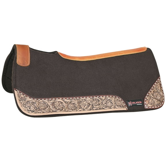 32" X 30" Hilason Horse Saddle PAD Western Contoured Wool Felt Moisture Wicking Brown
