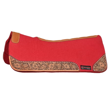 32" X 30" Hilason Horse Saddle PAD Western Contoured Wool Felt Moisture Wicking Red