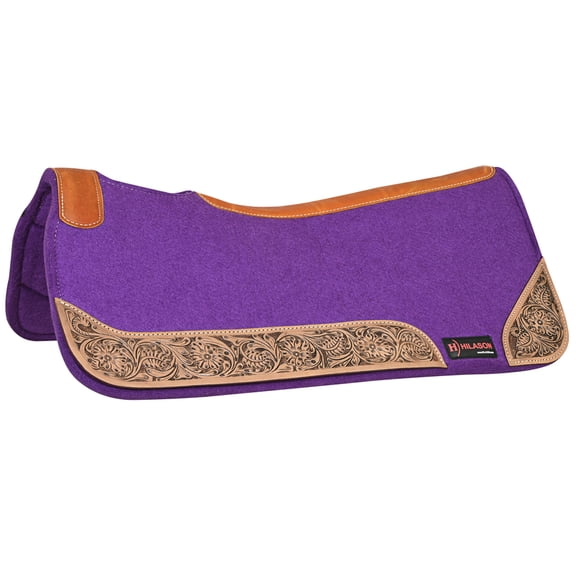 32" X 30" Hilason Horse Saddle PAD Western Contoured Wool Felt Therapeutic Purple