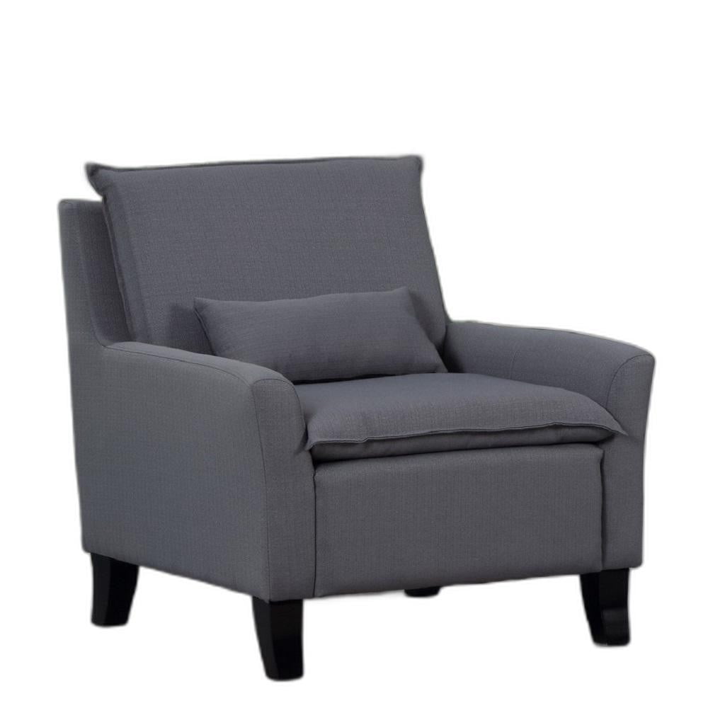 Gray Fabric and Wood Frame 32" Accent Chair