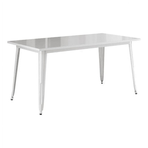 32'' X 63" Rectangular Emerald Metal Restaurant Patio Dining Table For Indoor or Outdoor Use