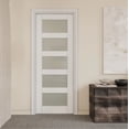 thumbnail image 1 of 32" X 80" Interior Sliding Pocket Doors 5 Lite Tempered Frosted Glass Sliding Door With Hardware & Soft Close, 1 of 8