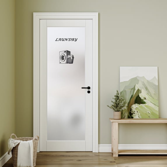 32" X 80" Laundry Door Solid Manufactured Wood Glass Standard Door Without Hardware Kit