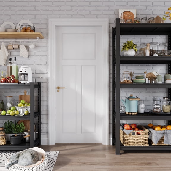 32" X 80"White 3 Panel T Shape Solid Manufactured Wood Interior Shaker Standard Door for Bedroom Livingroom Without Hardware Kit