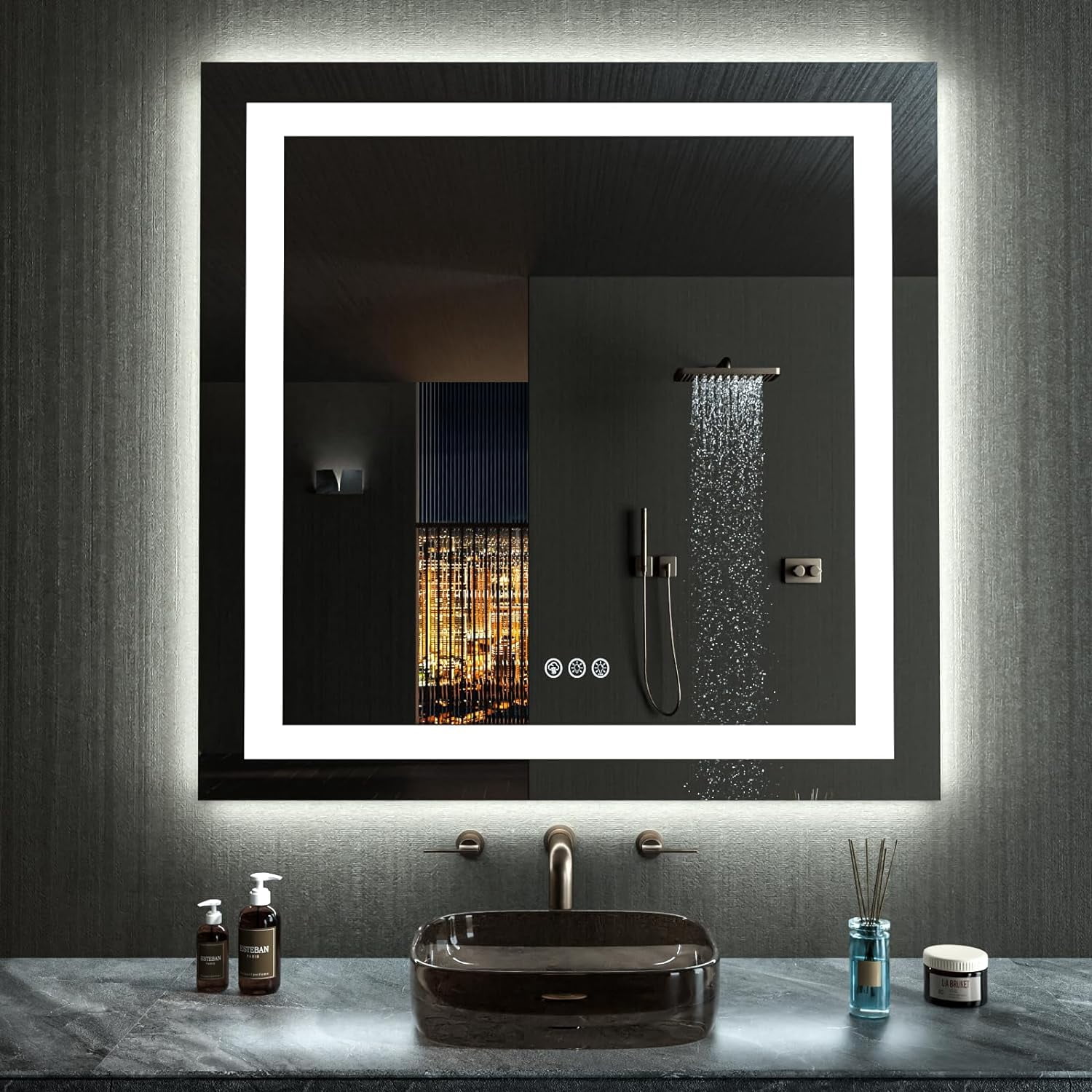 32" X 32" LED Bathroom Vanity Mirror with Lights: Anti-Fog, Dimmable ...