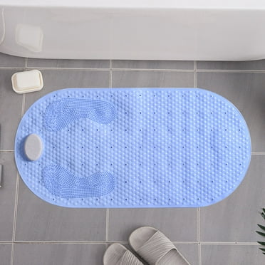 32"X16" Foot Scrubber Shower Mat Oval Bathtub Mat With Antislip Suction Cups And Drain Holes Non Slip Bath Mat For Feet Massage，1 Bathroom Floor Mat （Clearance）