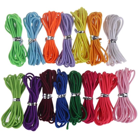 32 Yards 2mm Elastic Band Cord Bracelet String Rubber Rope 5 Colors 6.6ft/pcs for Bracelet,Beading,Jewelry Making by