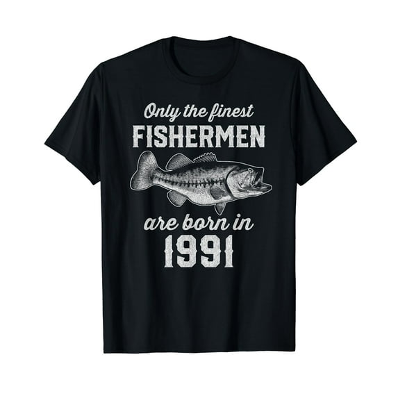 32 Year Old: Fishing Fisherman 1991 32nd Birthday T-Shirt